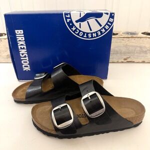 Birkenstock Arizona Big Buckle Sandals Womens Size 8 Black Narrow Shoes